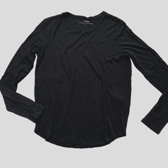 Vince. Solid Long Sleeve T-Shirt Black - Picture 2 of 4